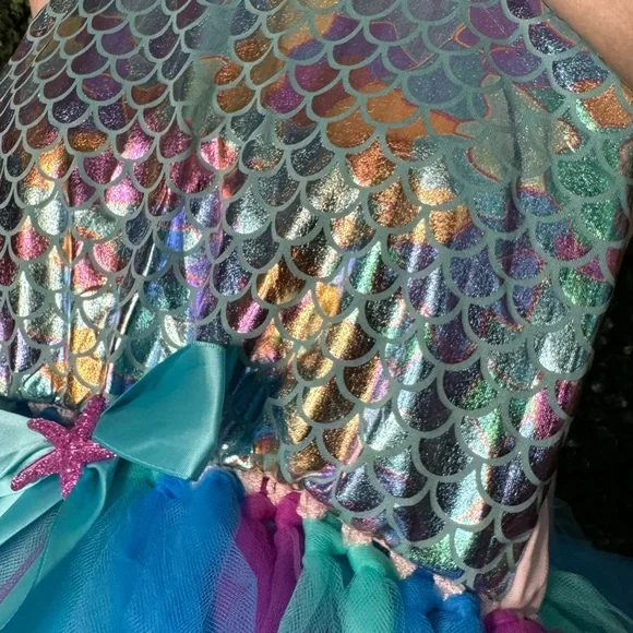 The Little Mermaid Costume Dress & Tiara Kids Size 7-8 NWOT Princess Outfit - Picture 7 of 11